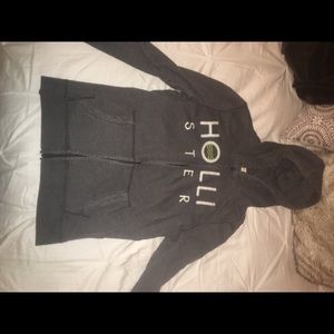grey Hollister zip-up jacket